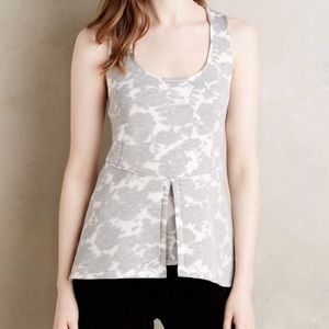 Akemi and kin neoprene gray and white peplum top M